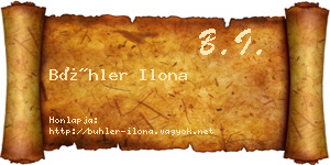 Bühler Ilona névjegykártya
