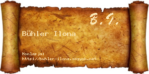 Bühler Ilona névjegykártya
